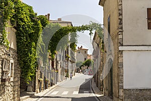 The narrow streets of Villetta Barrea in Abruzzo in summer