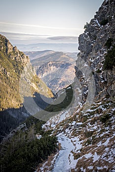 Narrow trail in Tatra National Park, Poland