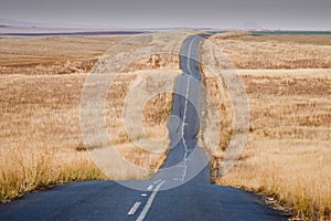 Narrow twining road in the Drakensberg