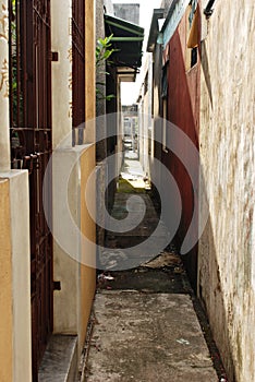 Narrow Urban Alley in Asia