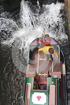 Narrowboat in lock