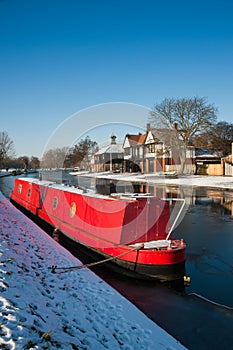 Narrowboat on river Cam photo