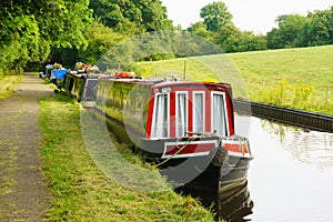 Narrowboats on the Llangollen Canal Wales