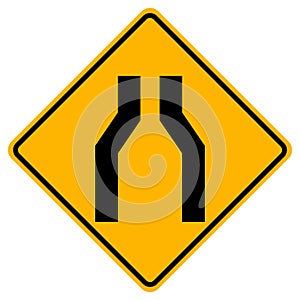 Narrowing Traffic Road Sign,Vector Illustration, Isolate On White Background Label .EPS10