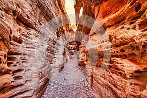 Narrows on White Domes Trail in Valley of Fire State Park near Las Vegas, Nevada