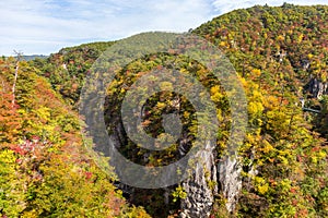 Naruko canyon with autumn foliage