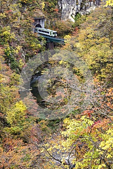 Naruko Gorge Autumn leaves in the fall season, Japan