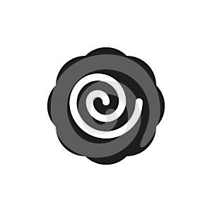 Narutomaki or kamaboko surimi vector filled icon