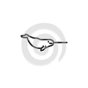 Narwhal animal line icon