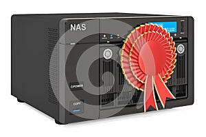 NAS with best choice badge, 3D rendering photo