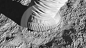 NASA Astronaut Neil Armstrong Leaves the First Footprint on the Lunar Surface, Realistic 3D Animation, 4K 3840x2160