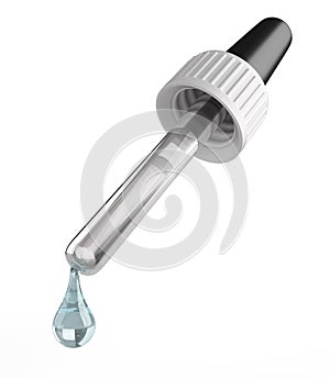 Nasal or eye pipette with drop - close-up view