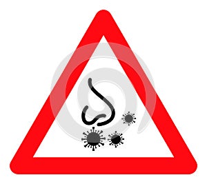 Nasal Infection Warning - Vector Icon Illustration