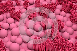 Nasal mucosa lines (respiratory epihtelium) - isometric view 3d illustration photo