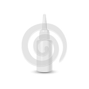 Nasal spray bottle mockup isolated on white background. Vector illustration