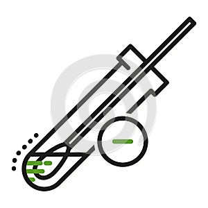 Nasal swab antigen coronavirus test outline icon