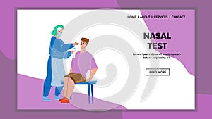 Nasal Test Make Nurser From Patient Nose Vector