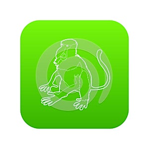 Nasalis monkey icon green vector