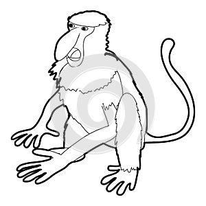 Nasalis monkey icon outline