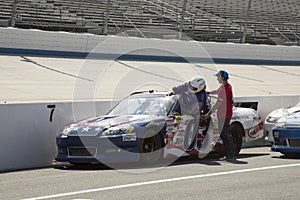 Nascar driver on pit row