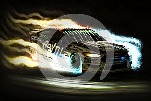Nascar Racing car high speed illustration.
