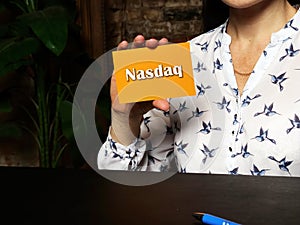 Nasdaq phrase on business card