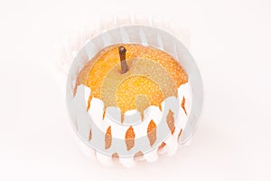 Nashi Pear Wrapped In White Protection Net