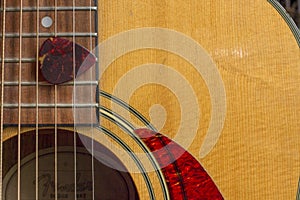 Nashville Acoustic Guitar Sound Hole and Pick