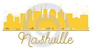 Nashville City skyline golden silhouette.