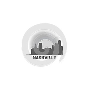 Nashville city skyline silhouette vector logo illustration