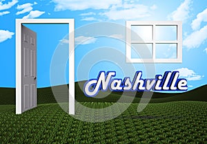 Nashville Homes Real Estate Doorway Depicts Tennessee Realty And Rentals - 3d Illustration