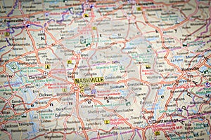 Nashville on map