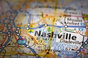 Nashville on map