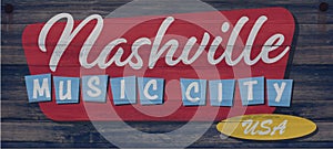 Nashville Sign Art wood plaque photo