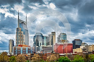 Nashville Skyline on a cloudy day