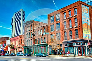 Nashville, Tennessee! Both New and Old Buildins on the Broadway Strip! photo