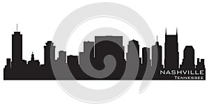 Nashville, Tennessee city skyline. Detailed vector silhouette