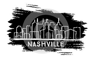 Nashville Tennessee City Skyline Silhouette. Hand Drawn Sketch