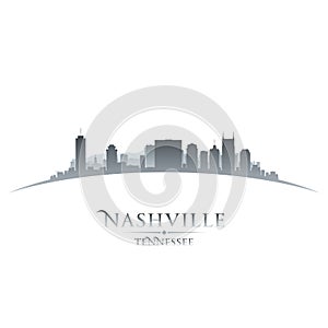 Nashville Tennessee city skyline silhouette white background