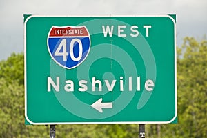 Nashville Tennessee Road Sign