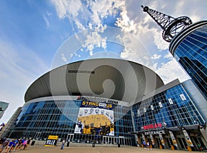 Nashville, Tennessee, U.S.A - June 26, 2022 - The entrance of Bridgestone Arena during the day