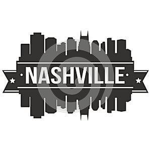 Nashville Tennessee United States Of America USA Icon Vector Art Design Skyline Flat City Silhouette Editable Template