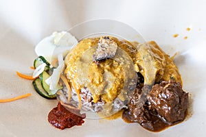 Nasi Dagang, popular traditional rice in Terengganu, Kelantan Malaysia