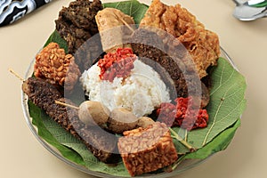Nasi Jamblang or Sega Jamblang, Cirebon Mix Rice Wrapped with Teak Leaf