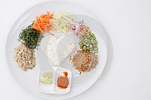 Nasi kerabu or kao yum, Southen Thai-Style rice