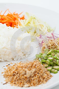 Nasi kerabu or kao yum, Southen Thai-Style rice photo