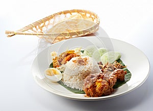 Nasi Lemak Chicken Drumstick Rendang