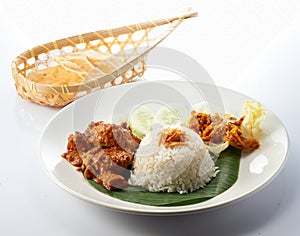 Nasi Lemak Chicken Rendang