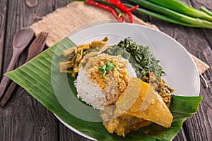 Nasi padang indonesian food photo