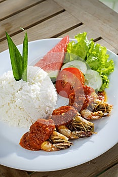 Nasi Udang Sambal or Spicy Sauced Shrimp Rice